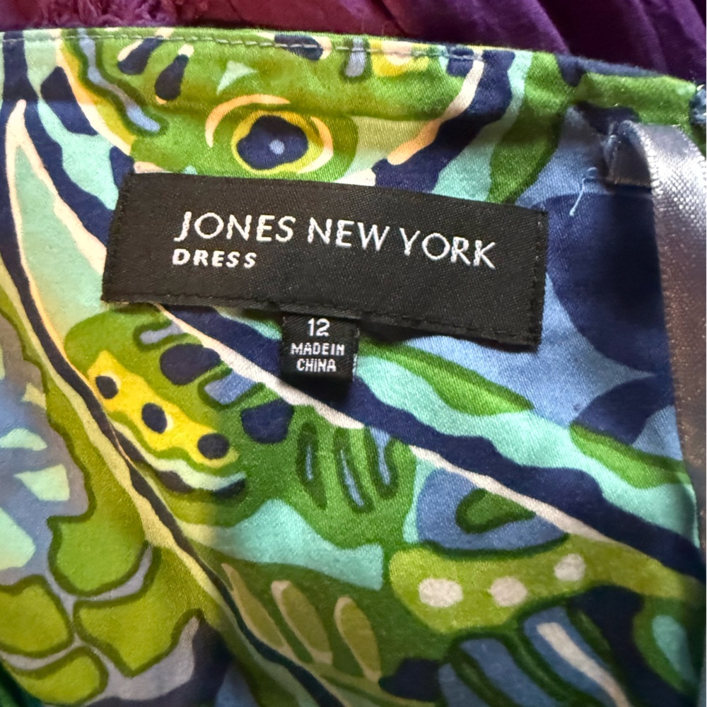 Jones New York Multicolor Green & Blue Dress
